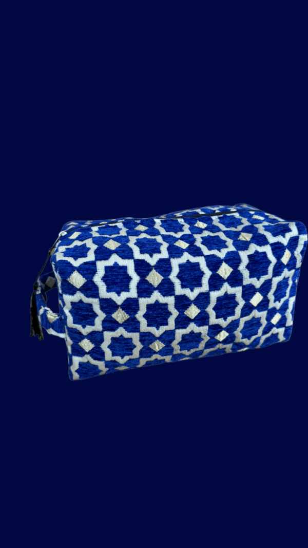 Handgemaakte toilettas (Donkerblauw)