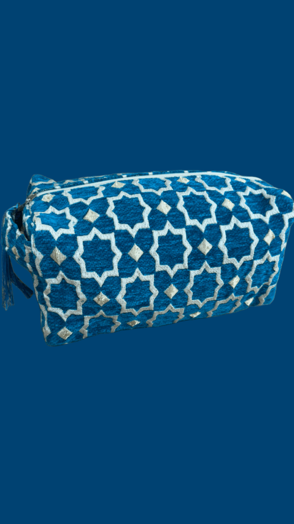 Handgemaakte toilettas (Blauw)